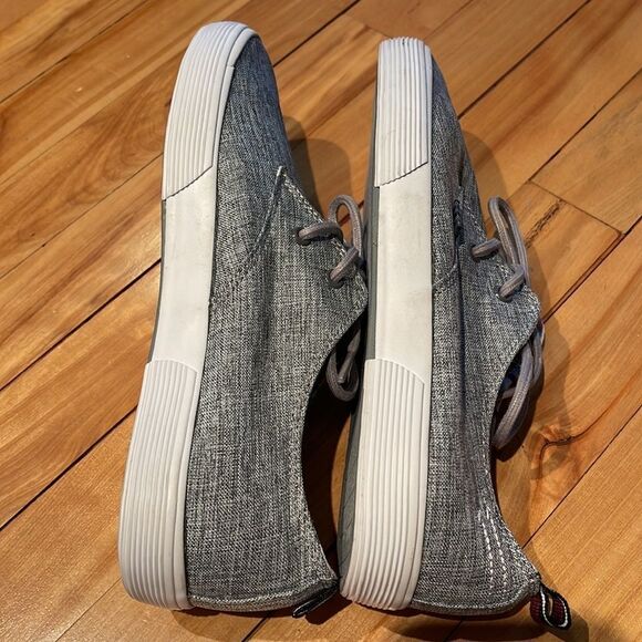 Ben Sherman heather gray canvas white sidewall tie sneakers. Size 7. - Picture 7 of 8